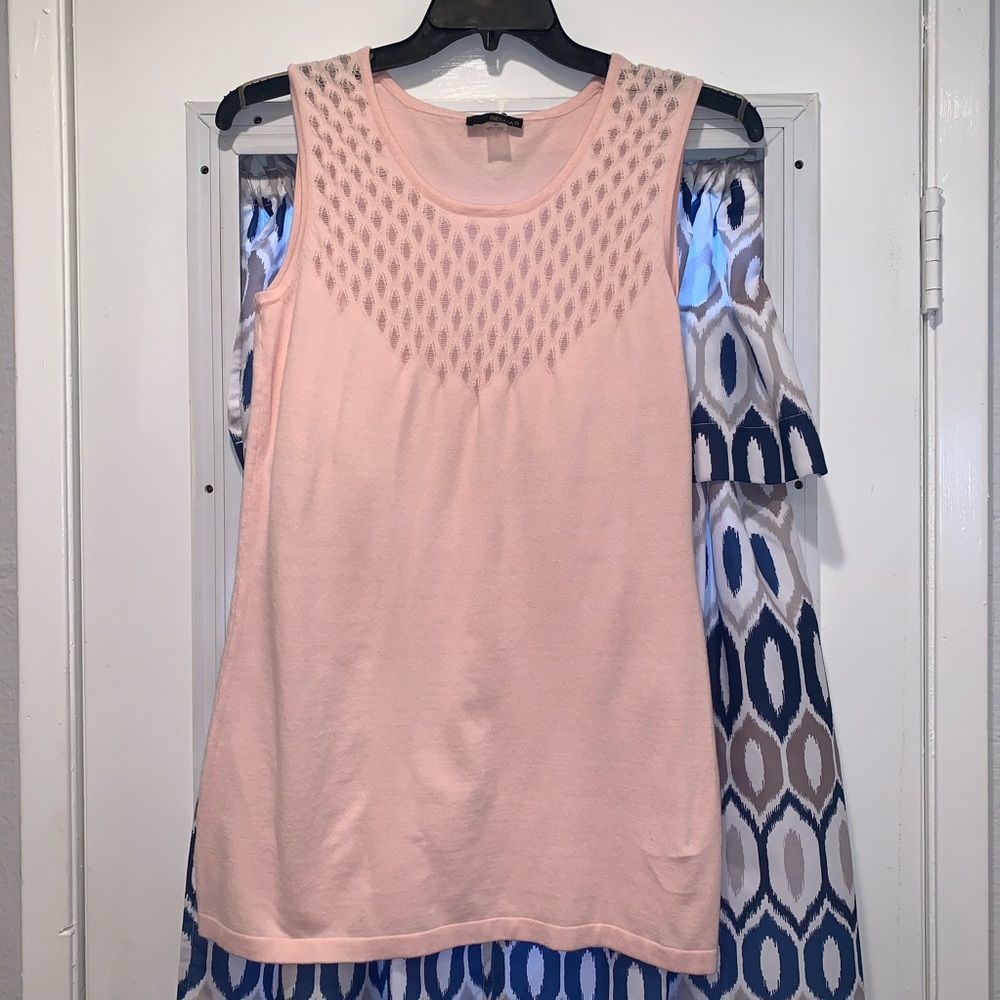 Renuar Pink Sleeveless Sweater Top Size M